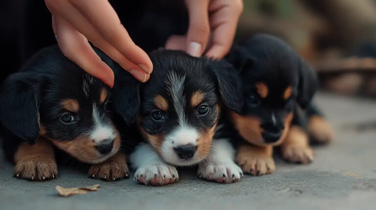 Construction Site Puppies Rescued From Narrow Gap Below Container