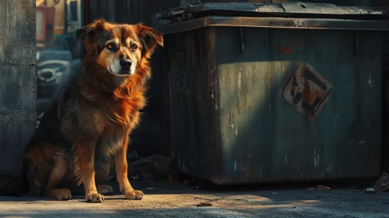 Gentle Street Dog Wins Hearts After Dumpster Rescue