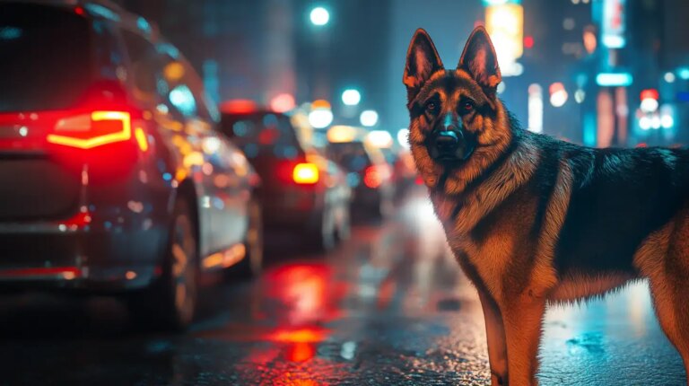 Loyal German Shepherd Stops Endless Search For Owner Who Left