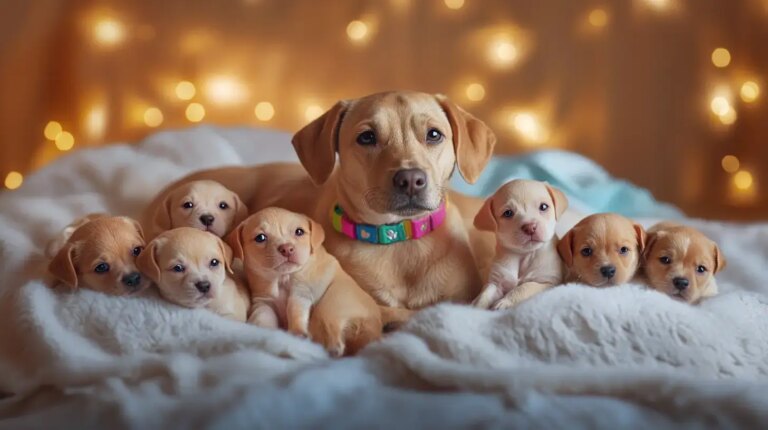 Pregnant Rescue Dog Delivers Nine Healthy Pups After Night of Hope