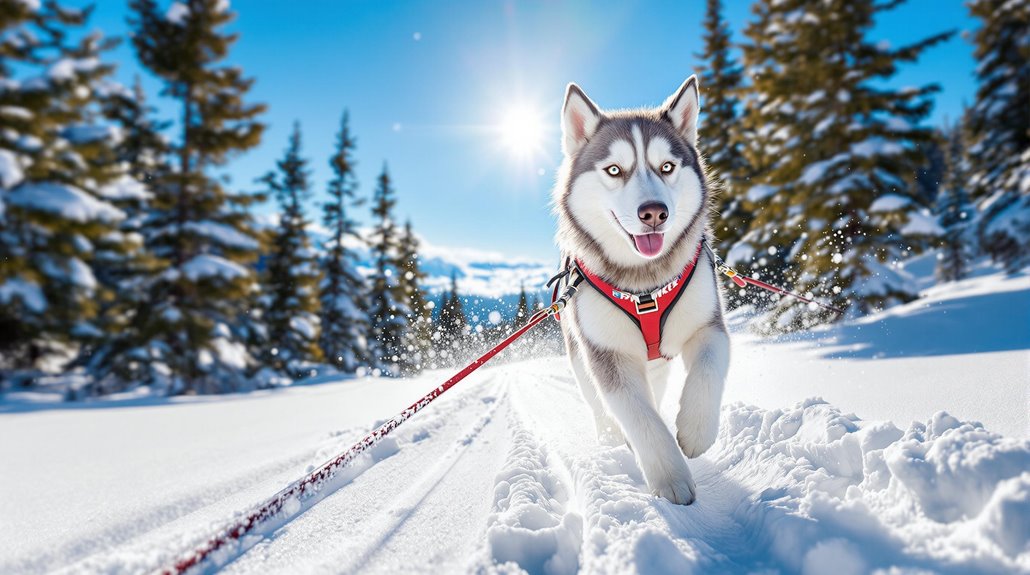 skiing pulled by dogs