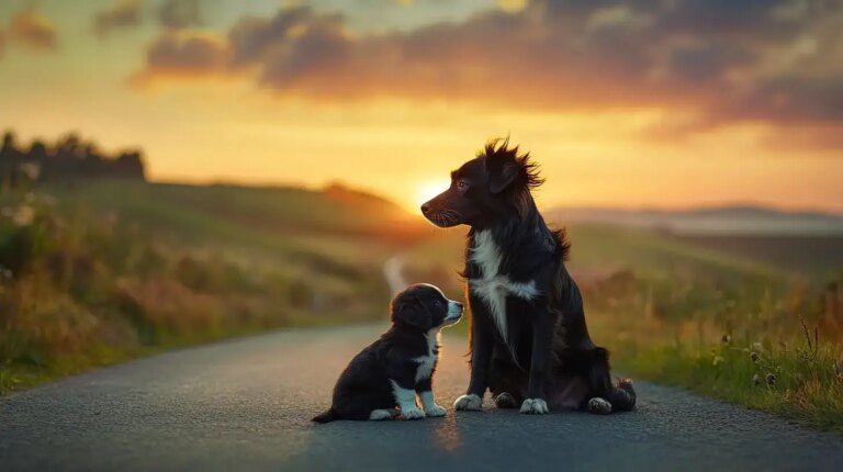 Starving Street Mom Protects Newborn Pup Until Help Arrives