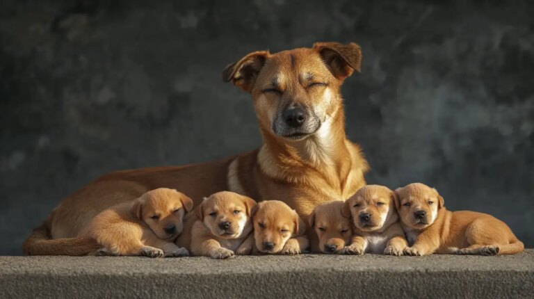 Stray Mom Dog Keeps 11 Pups Safe Until Help Finally Arrives