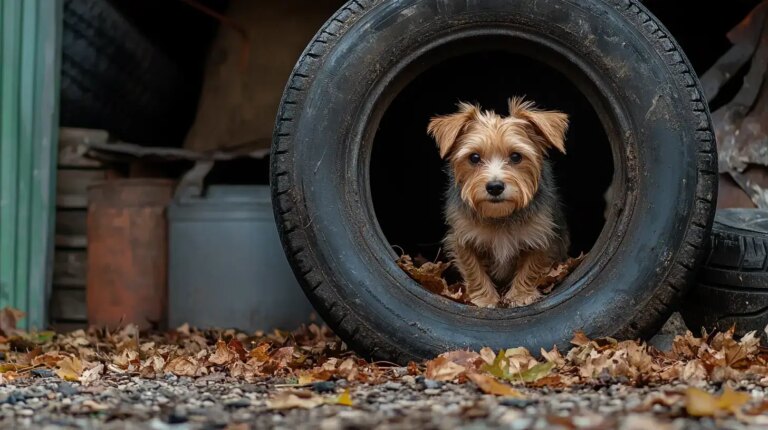 Street Dog in Tire Becomes Beloved Pet After Sarajevo Rescue