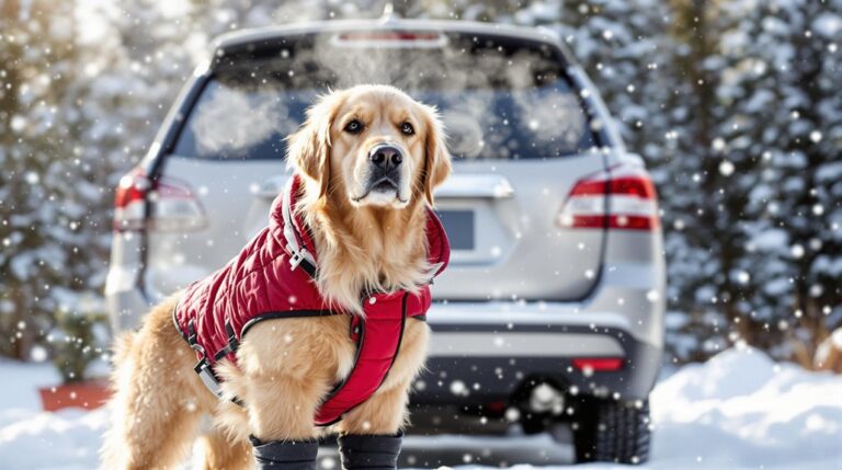 winter dog travel safety